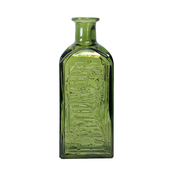 בקבוק לימונדה מרובע ירוק שקוף 2 ל' ותבליט