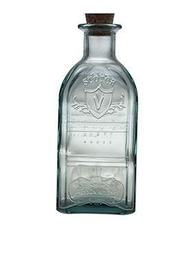 בקבוק סקוצ' מרובע שקוף 22X9X9 זכוכית ספרדית
