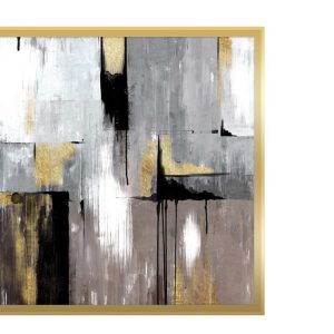 תמונה אפור בשילוב זהב 82/82 ומסגרת זהב