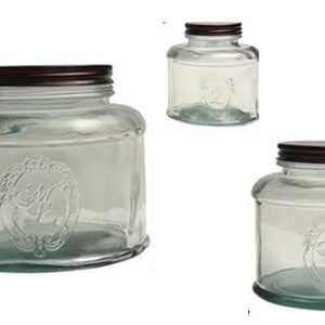 צנצנת וינטג' שקופה ומכסה