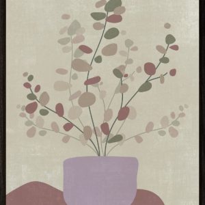 תמונה  פרחים בצבעי לילך מסגרת גוון wenge