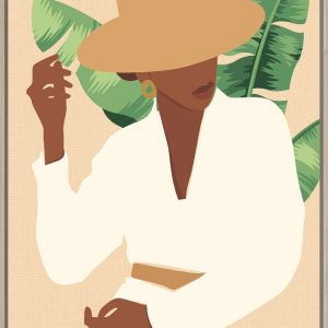 תמונה אישה אקזוטית עם כובע מסגרת גוון טבעי