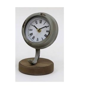 שעון שולחני ברזל ועץ