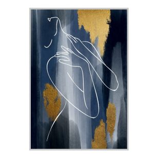 תמונת קנבס רישום בשילוב זהב