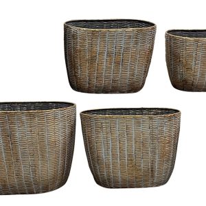 סט 4 בתי עציץ מתכת