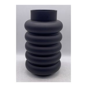 אגרטל זכוכית טבעות שחור מט