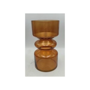 אגרטל ו/או פמוט זכוכית חום בהיר 26X14