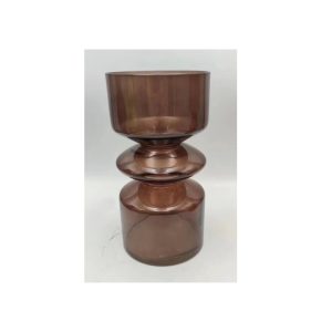 אגרטל ו/או פמוט זכוכית חום כהה 26X14