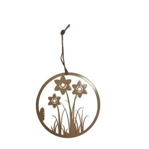 989411 עיטור קיר פרחי מתכת