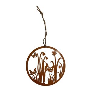 989412 עיטור קיר פרחי מתכת