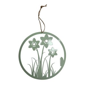 989413 עיטור קיר פרחי מתכת