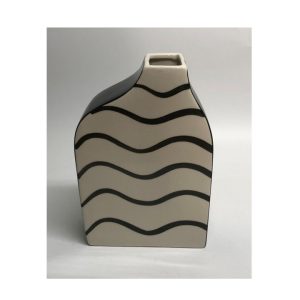 800452 אגרטל מלבן פסים בשחור